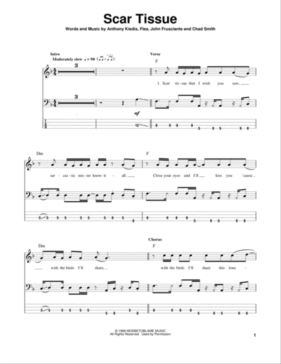 Scar Tissue Guitar Tablature scores gallery preview page 1