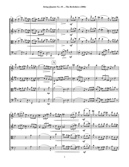 String Quartet No. 10 ... The Berkshires (2010)