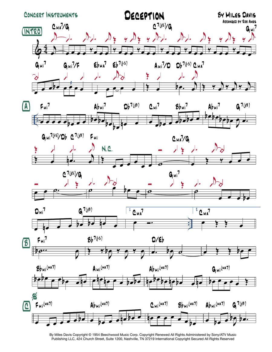 Deception Piano, Vocal scores gallery preview page 1