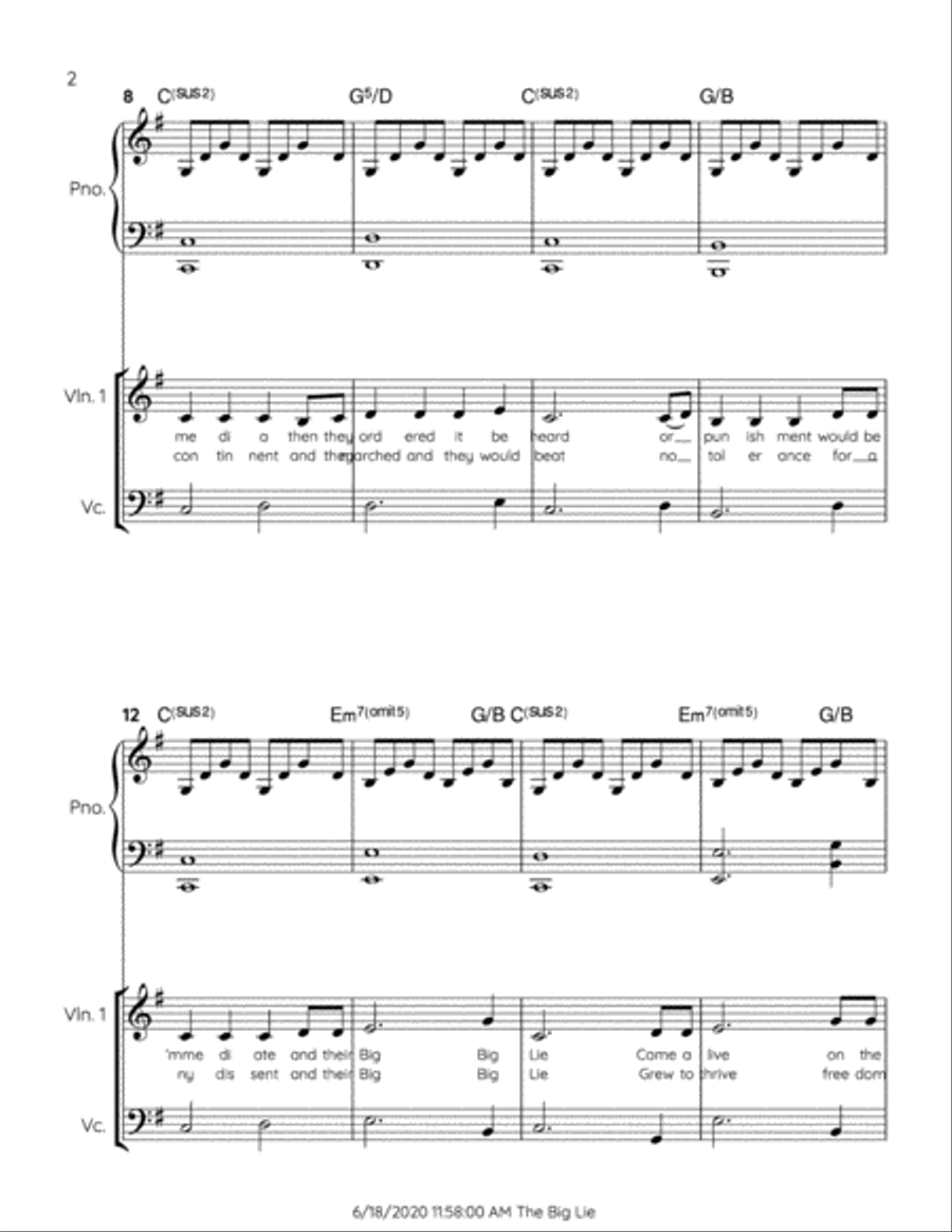The Big Lie The Big Lie Piano Trio scores gallery preview page 2