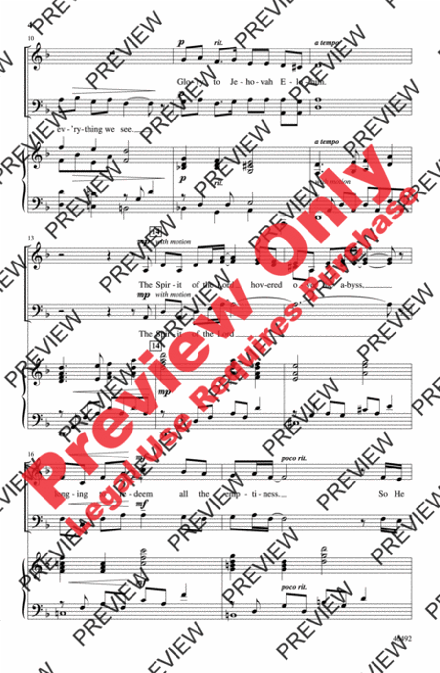 Jehovah Elohim 4-Part scores gallery preview page 4