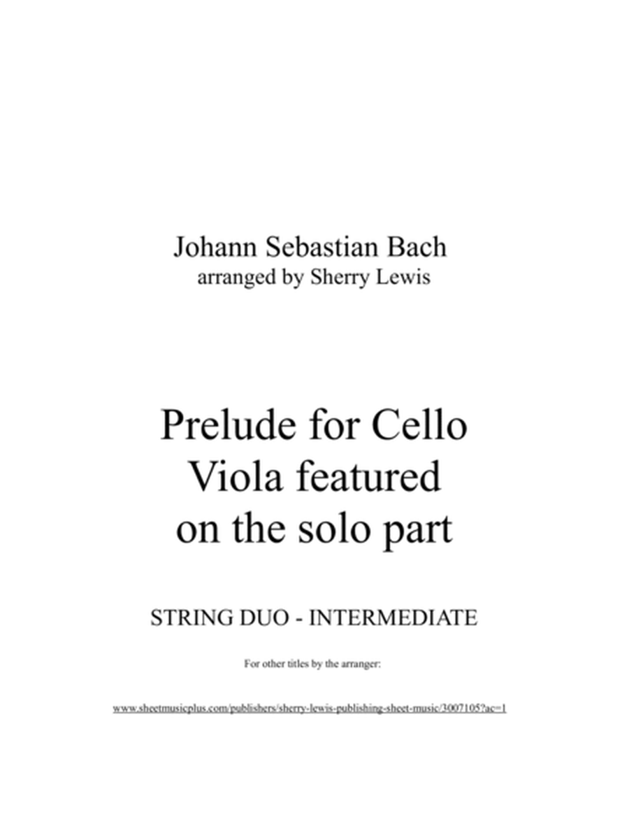 PRELUDE FROM CELLO SUITE NO. 1 by Bach String Duo with Viola melody for viola and cello Intermediate image number null