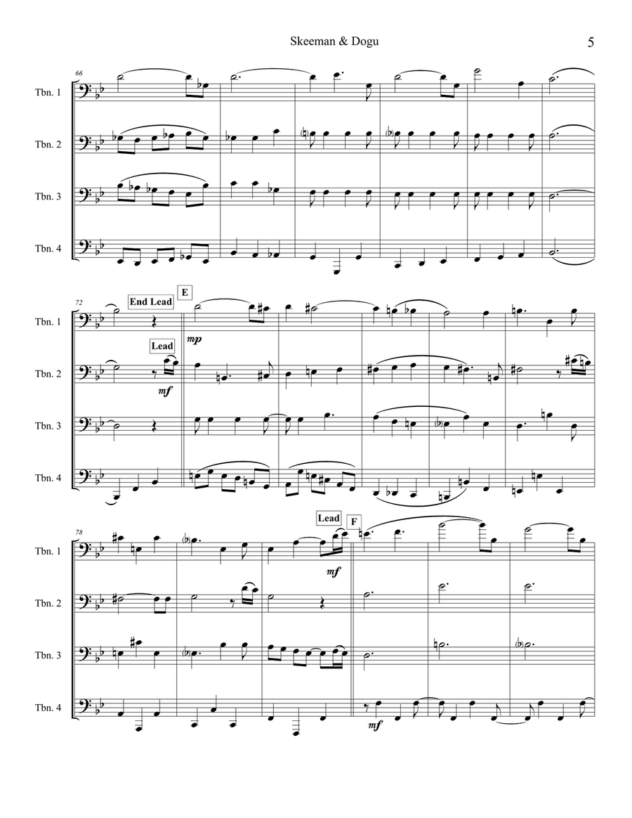 Skeeman & Dogu Skeeman & Dogu Brass Quartet scores gallery preview page 5