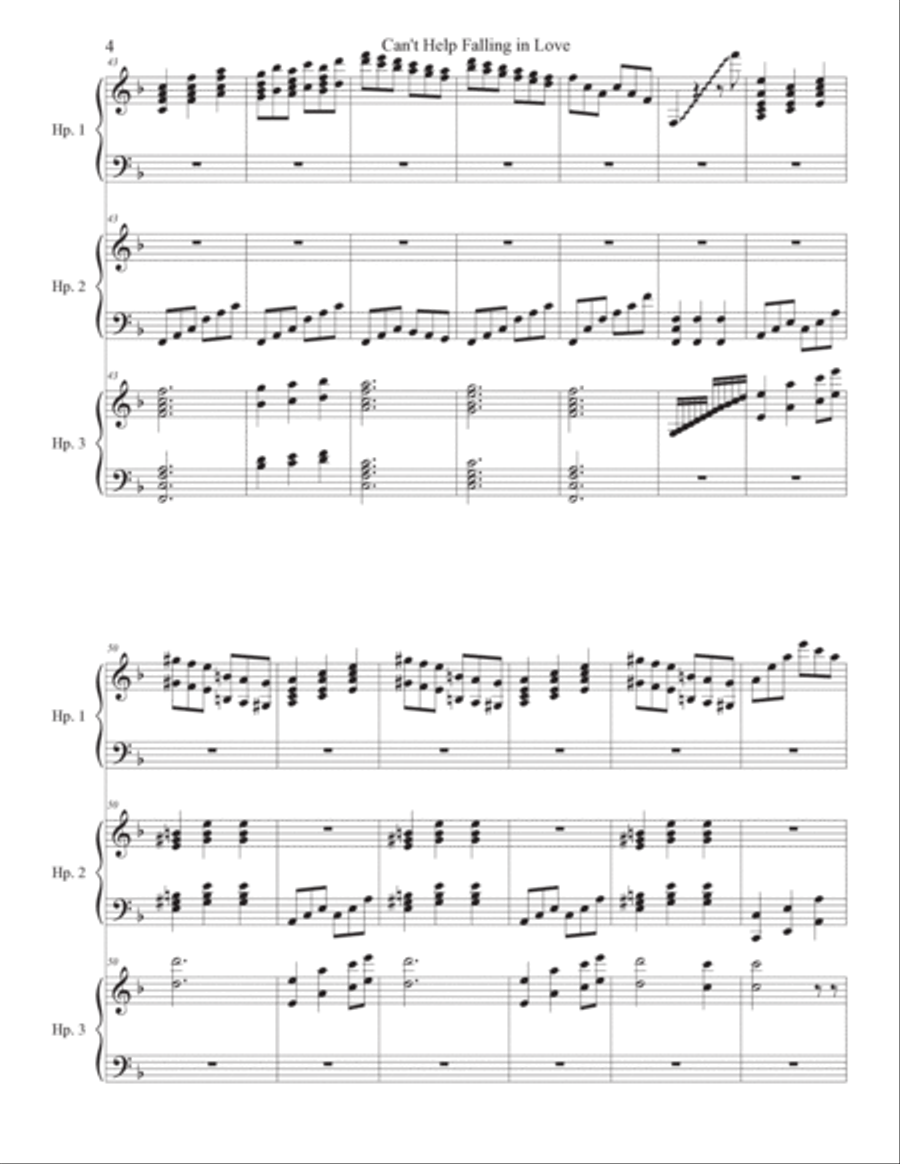 Can't Help Falling In Love Harp scores gallery preview page 4