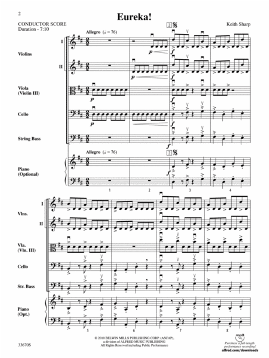 Eureka! Eureka! String Orchestra scores gallery preview page 2