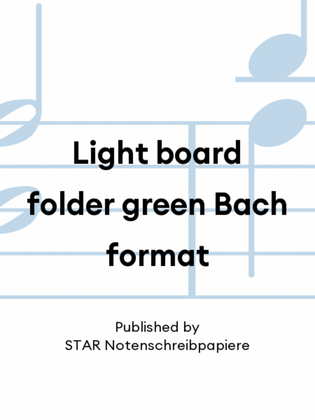 Book cover for Light board folder green Bach format