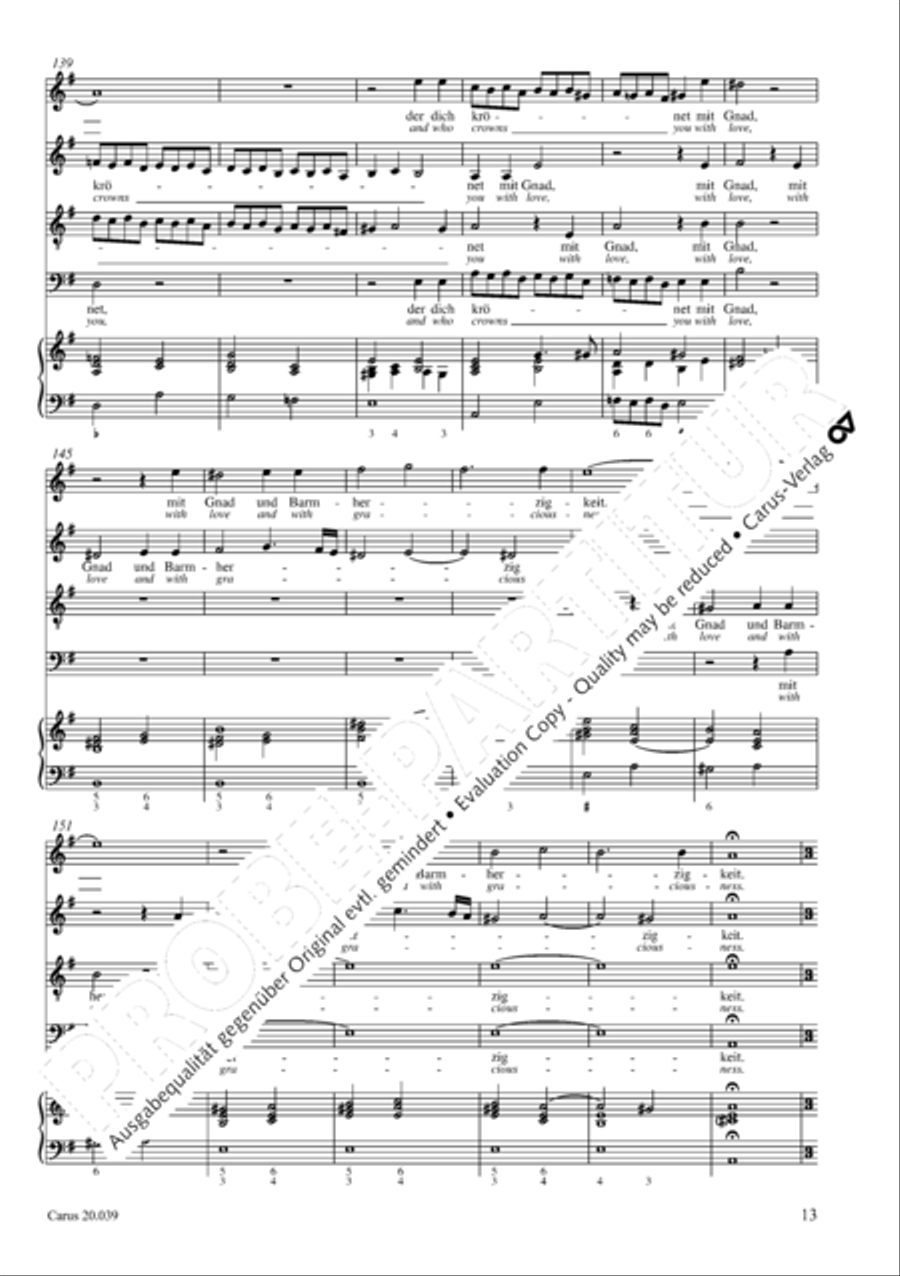 Praise the Almighty, O my spirit (Lobe den Herren, meine Seele) 4-Part scores gallery preview page 14
