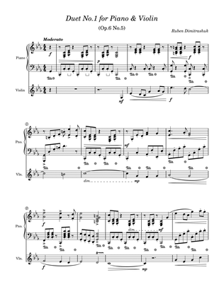 Duet No.1 for Piano & Violin - Ruben Dimitrashuk (Op.6 No.5)