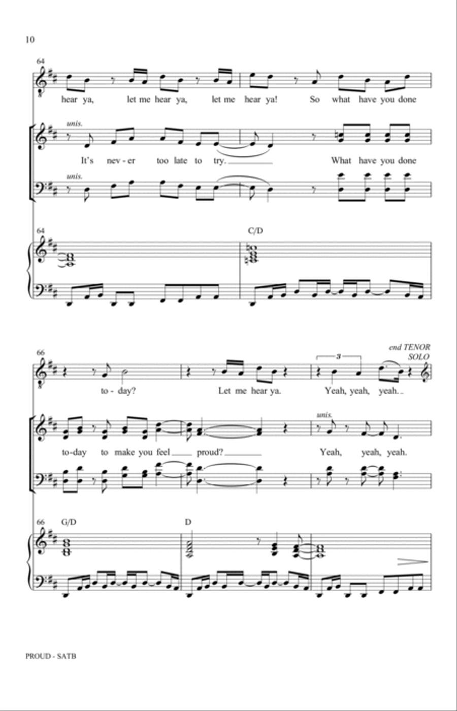 Proud (arr. Greg Gilpin) Proud (arr. Greg Gilpin) 4-Part scores gallery preview page 10