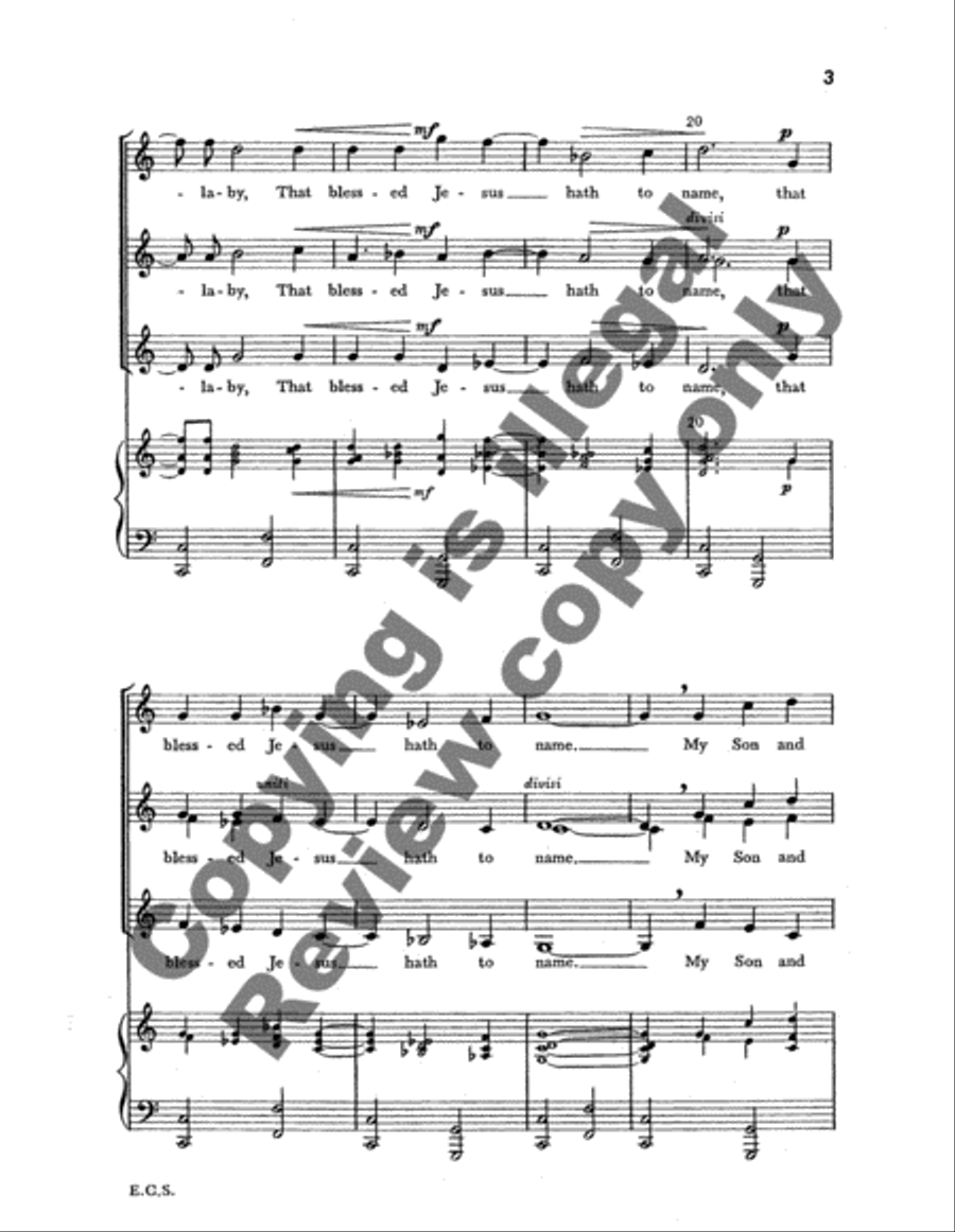Sweet was the Song the Virgin Sung SSA scores gallery preview page 4