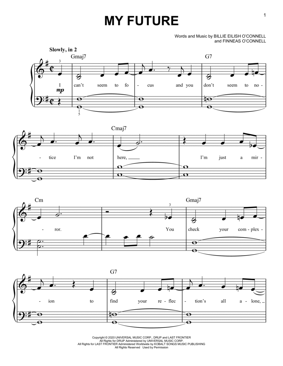 my future my future Easy Piano scores gallery preview page 1