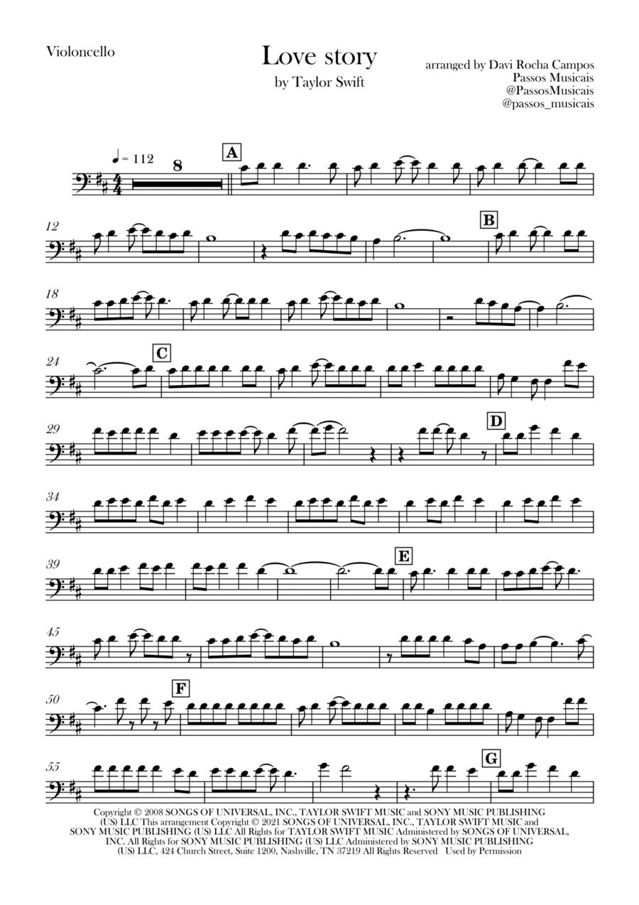 Love Story Cello Solo scores gallery preview page 1