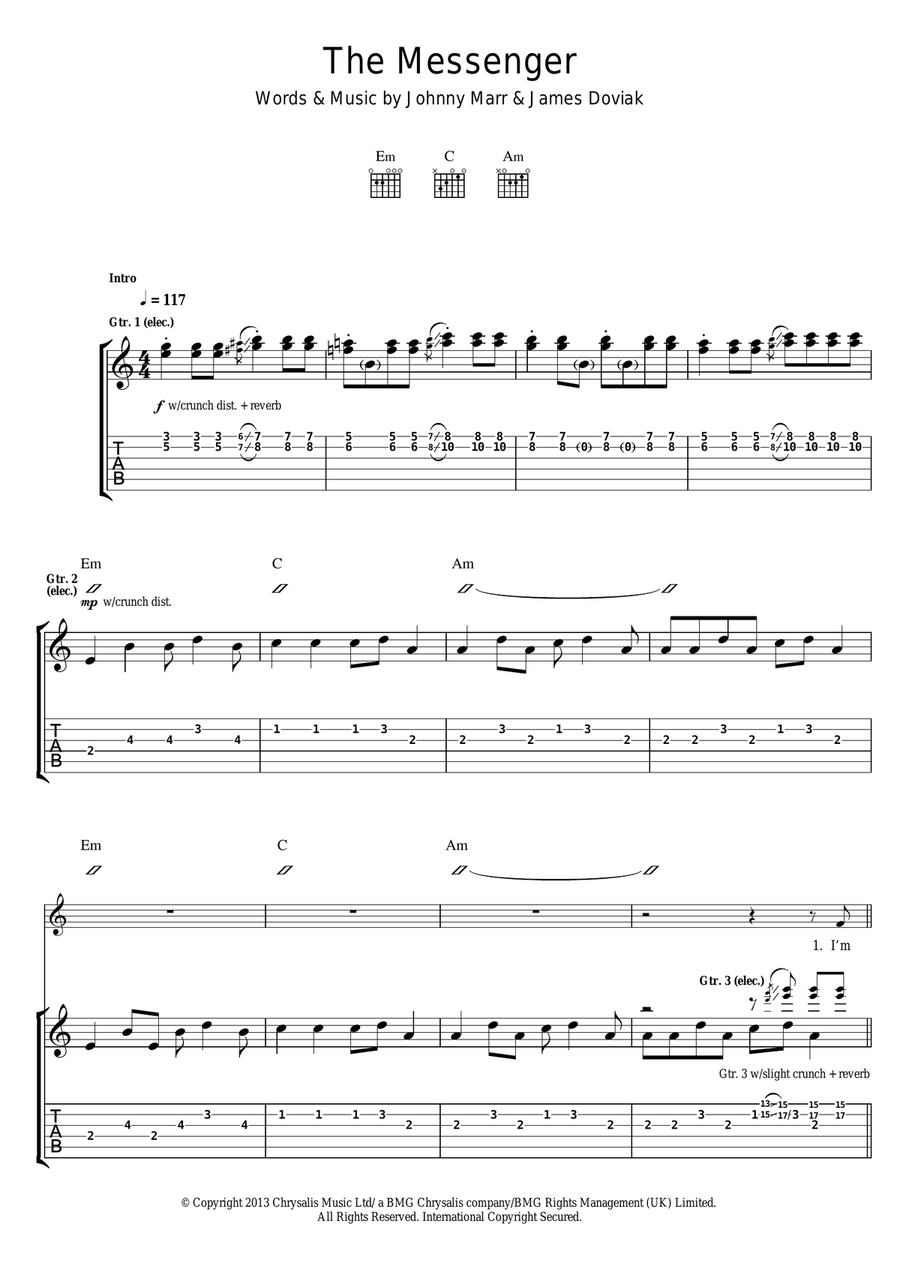 The Messenger Guitar Tablature scores gallery preview page 1