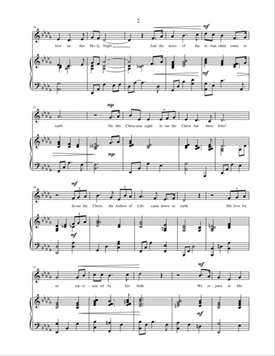 Jesus the Christ Has Been Born - vocal solo with piano accompaniment SA scores gallery preview page 3