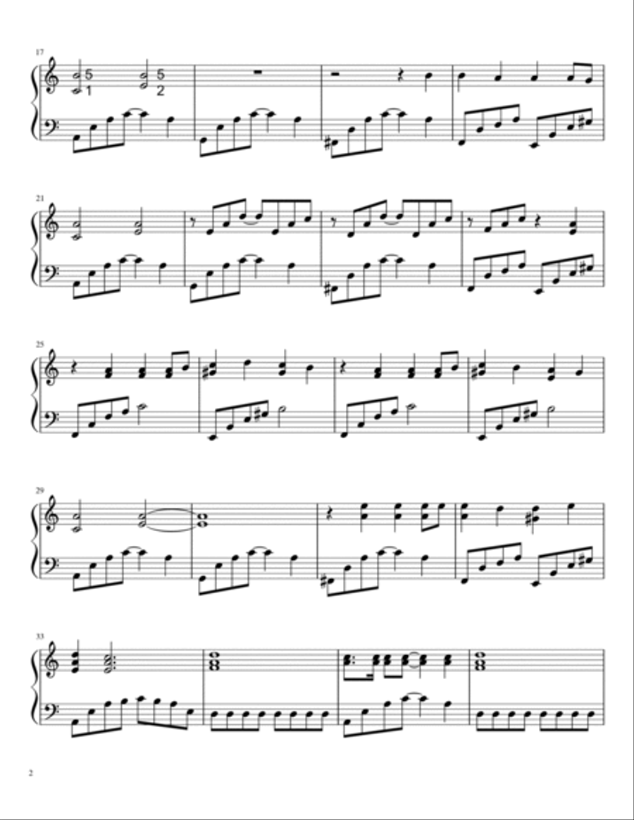 Babe, I'm Gonna Leave You Piano Solo scores gallery preview page 2