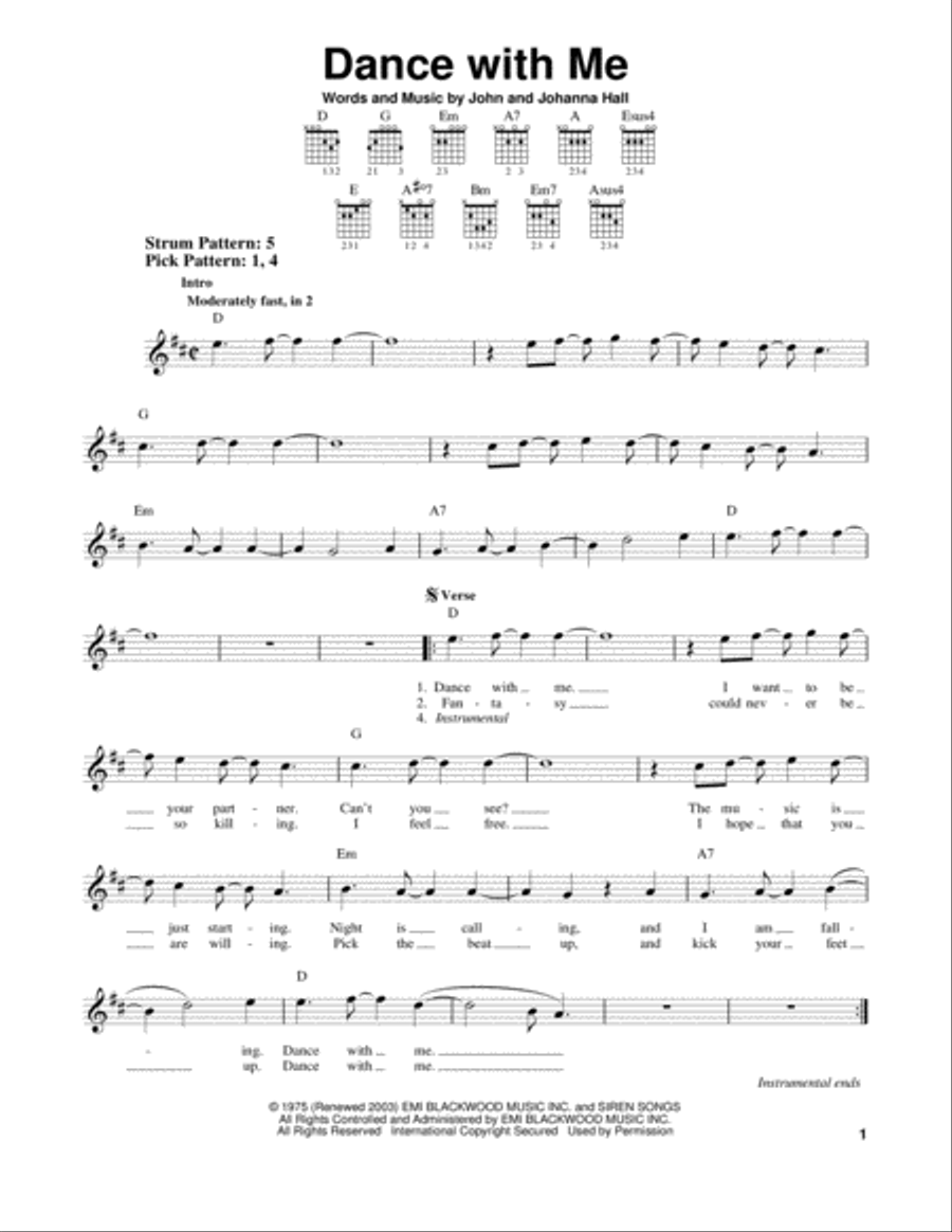 Dance With Me Dance With Me Acoustic Guitar scores gallery preview page 1