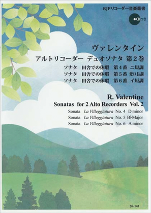 Book cover for Sonatas for 2 Alto Recorders Vol. 2