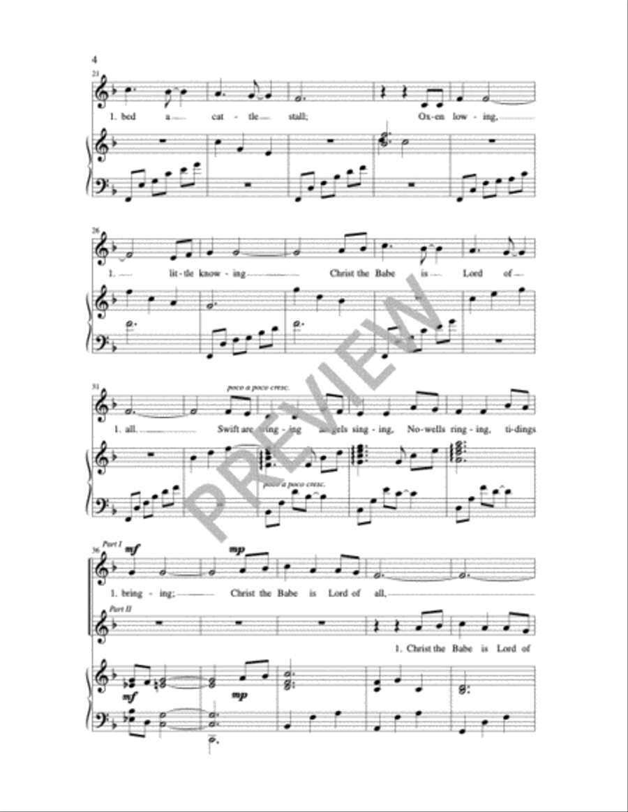 Infant Holy, Infant Lowly 2-Part scores gallery preview page 5