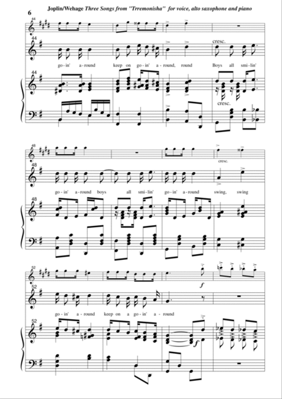 Scott Joplin: Three Songs from 