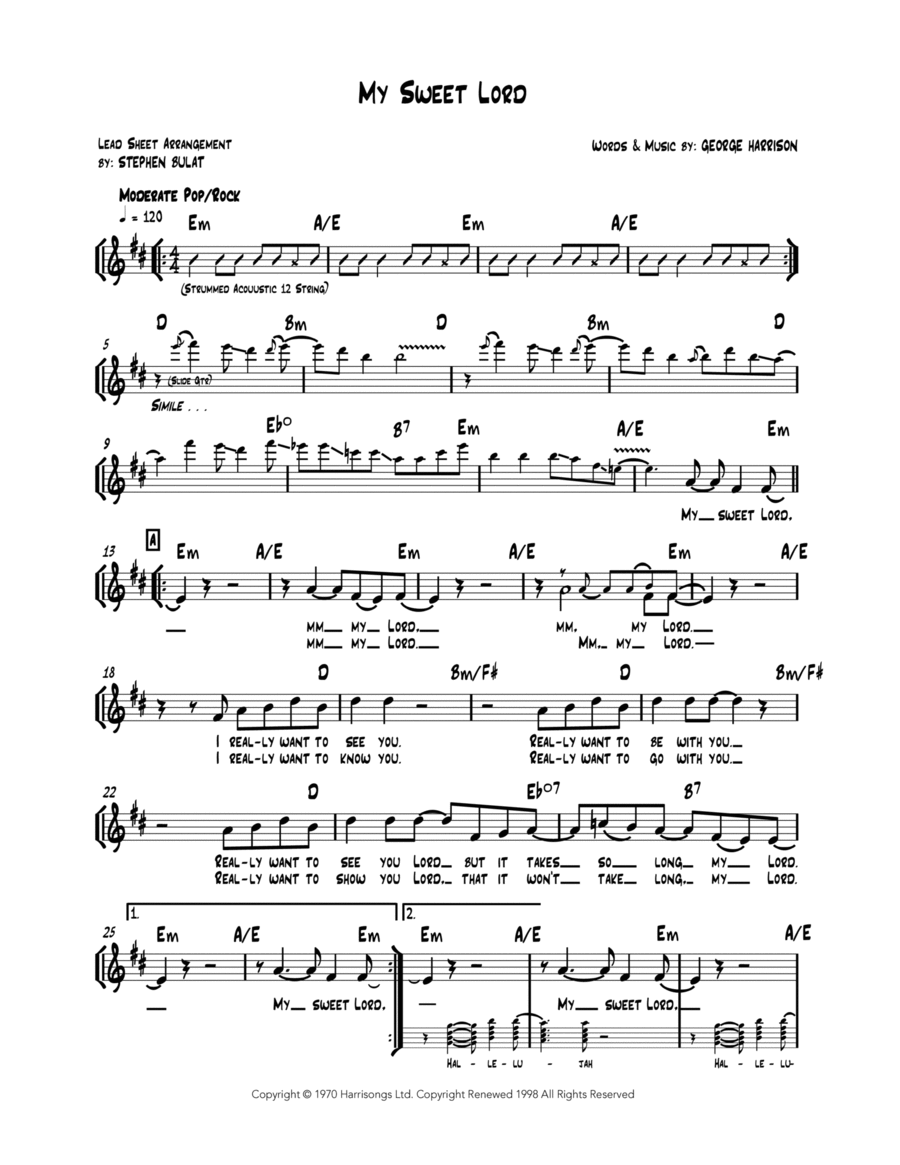 My Sweet Lord Piano scores gallery preview page 1