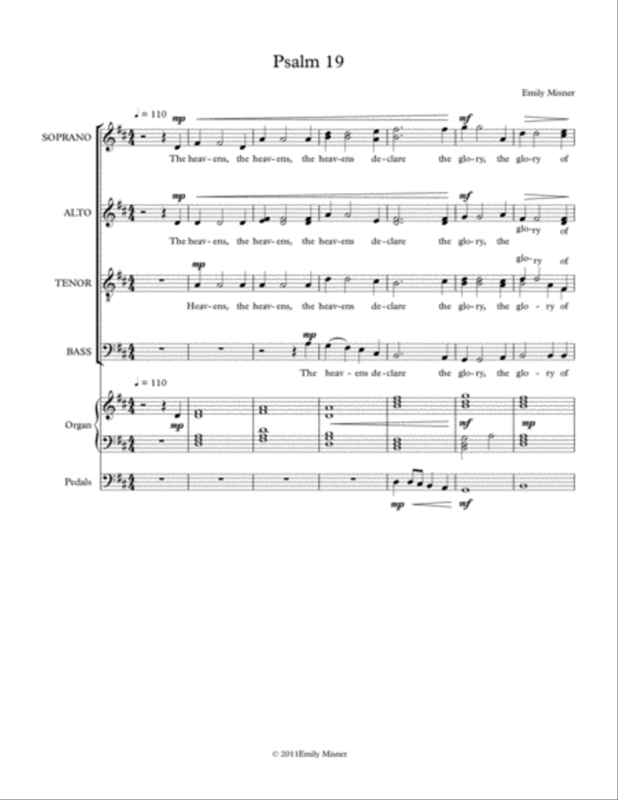 Psalm 19 4-Part scores gallery preview page 2