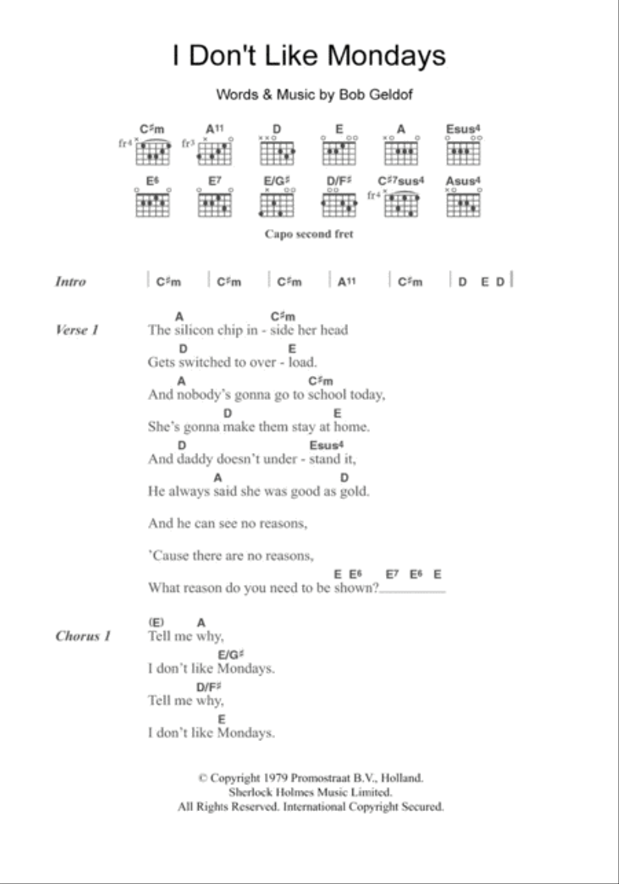 I Don't Like Mondays Acoustic Guitar scores gallery preview page 1