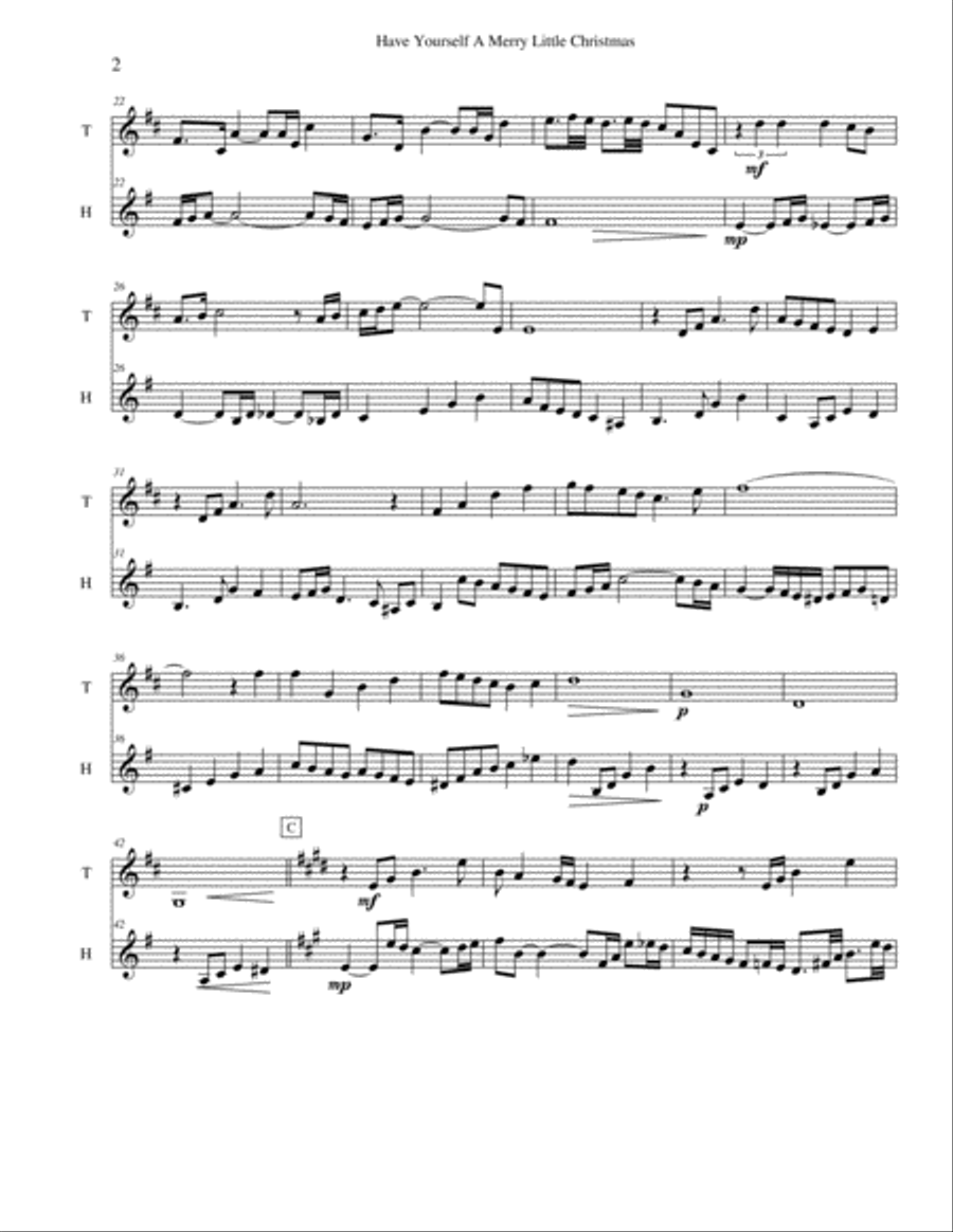 Have Yourself A Merry Little Christmas from MEET ME IN ST. LOUIS Brass Duet scores gallery preview page 2