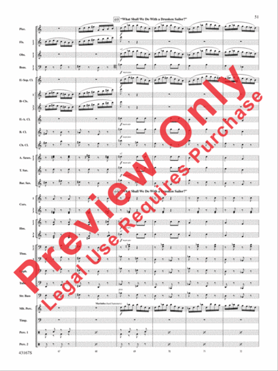 Down to the Sea in Ships (from the NBC TV Film Project 20) Concert Band scores gallery preview page 52