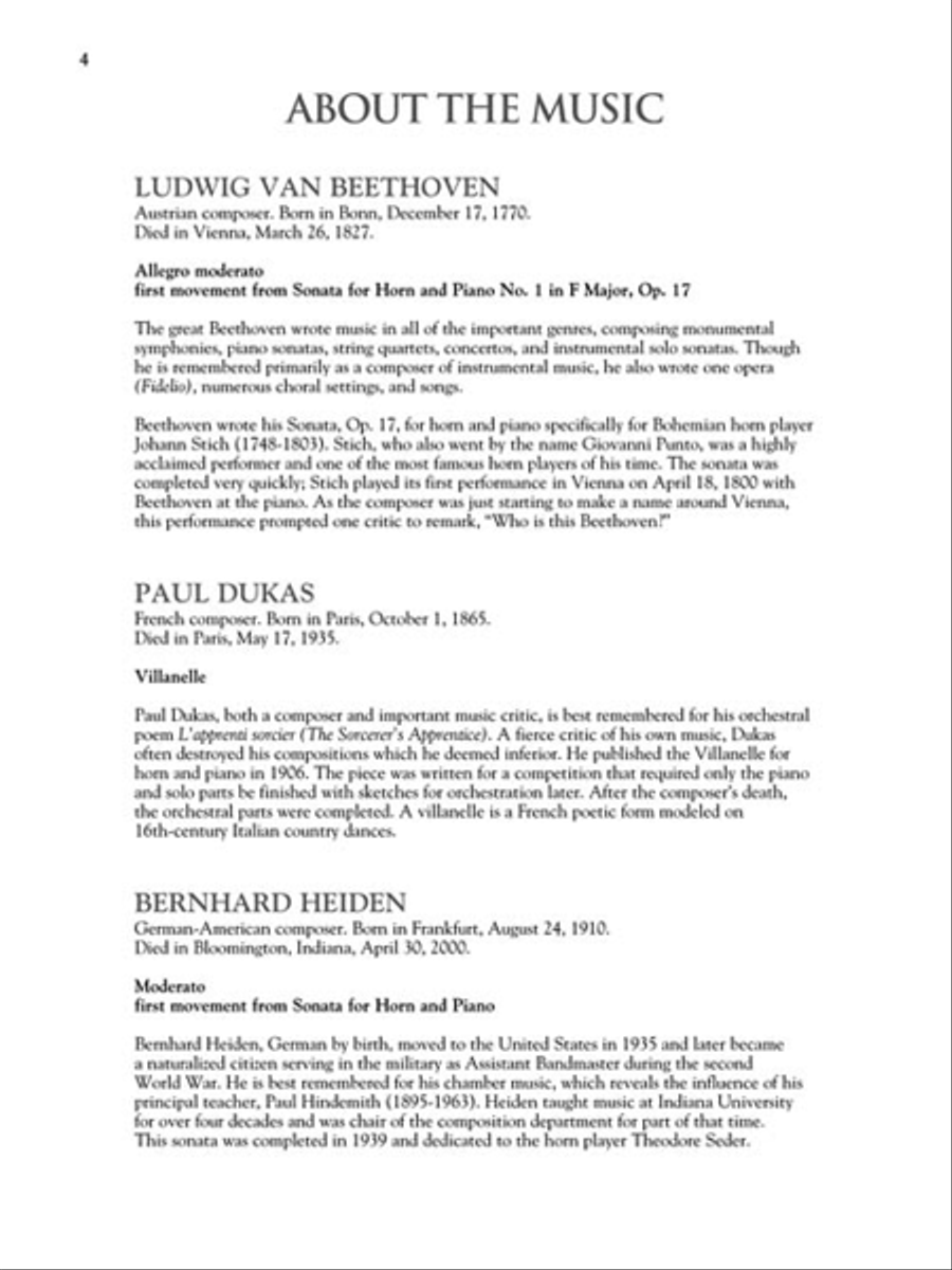 The Horn Collection – Intermediate to Advanced Level Horn scores gallery preview page 4