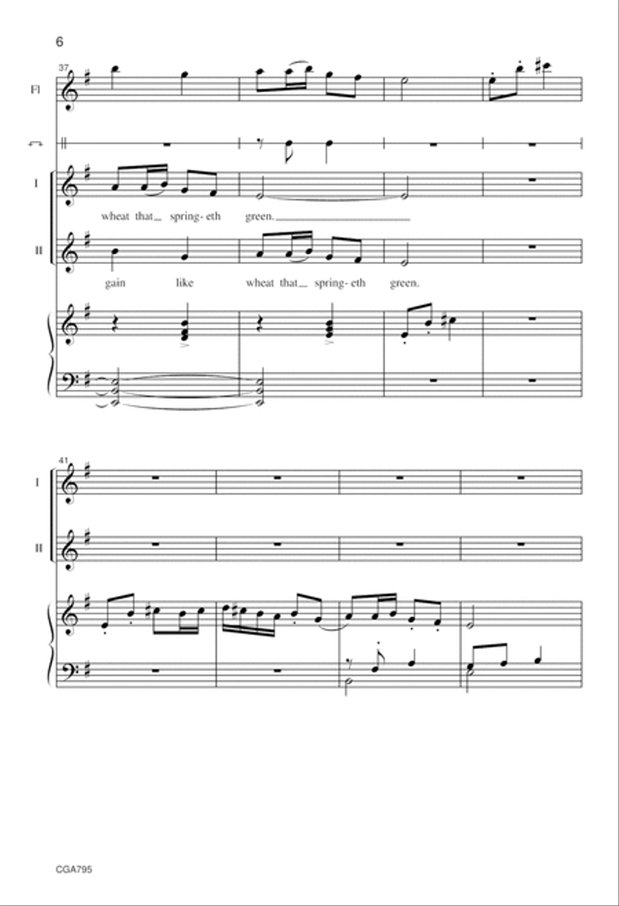 Now the Green Blade Rises Unison Choir scores gallery preview page 6
