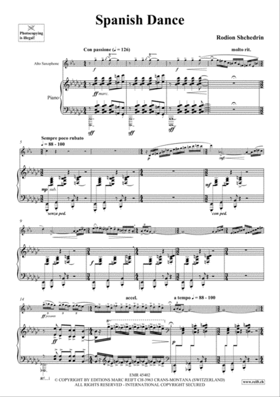 Spanish Dance Alto Saxophone scores gallery preview page 4