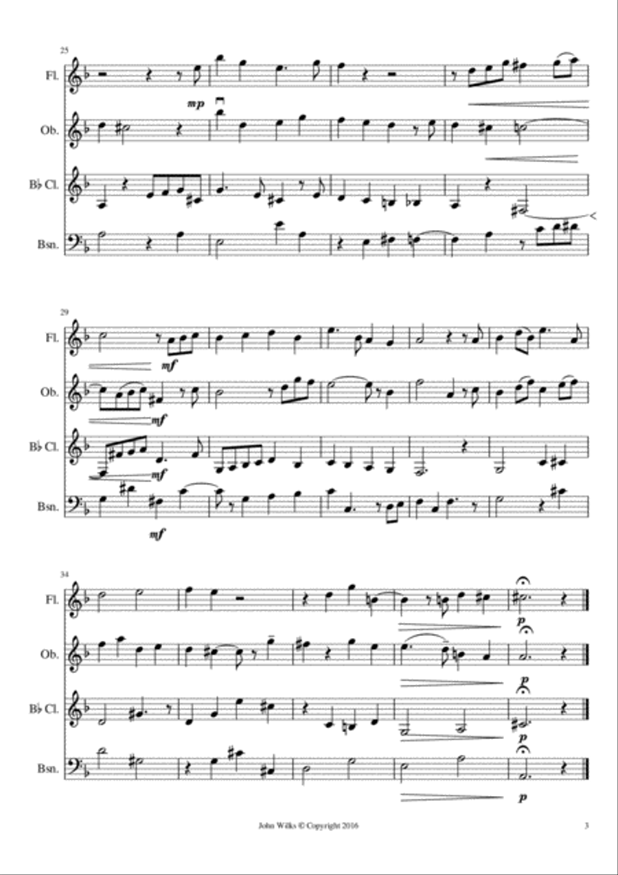 Little Counterpoint arranged for a woodwind quartet Woodwind Quartet scores gallery preview page 3