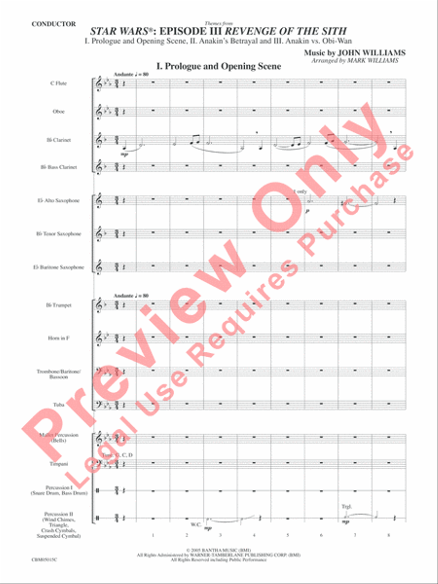 Themes from Star Wars: Episode III Revenge of the Sith Concert Band scores gallery preview page 4