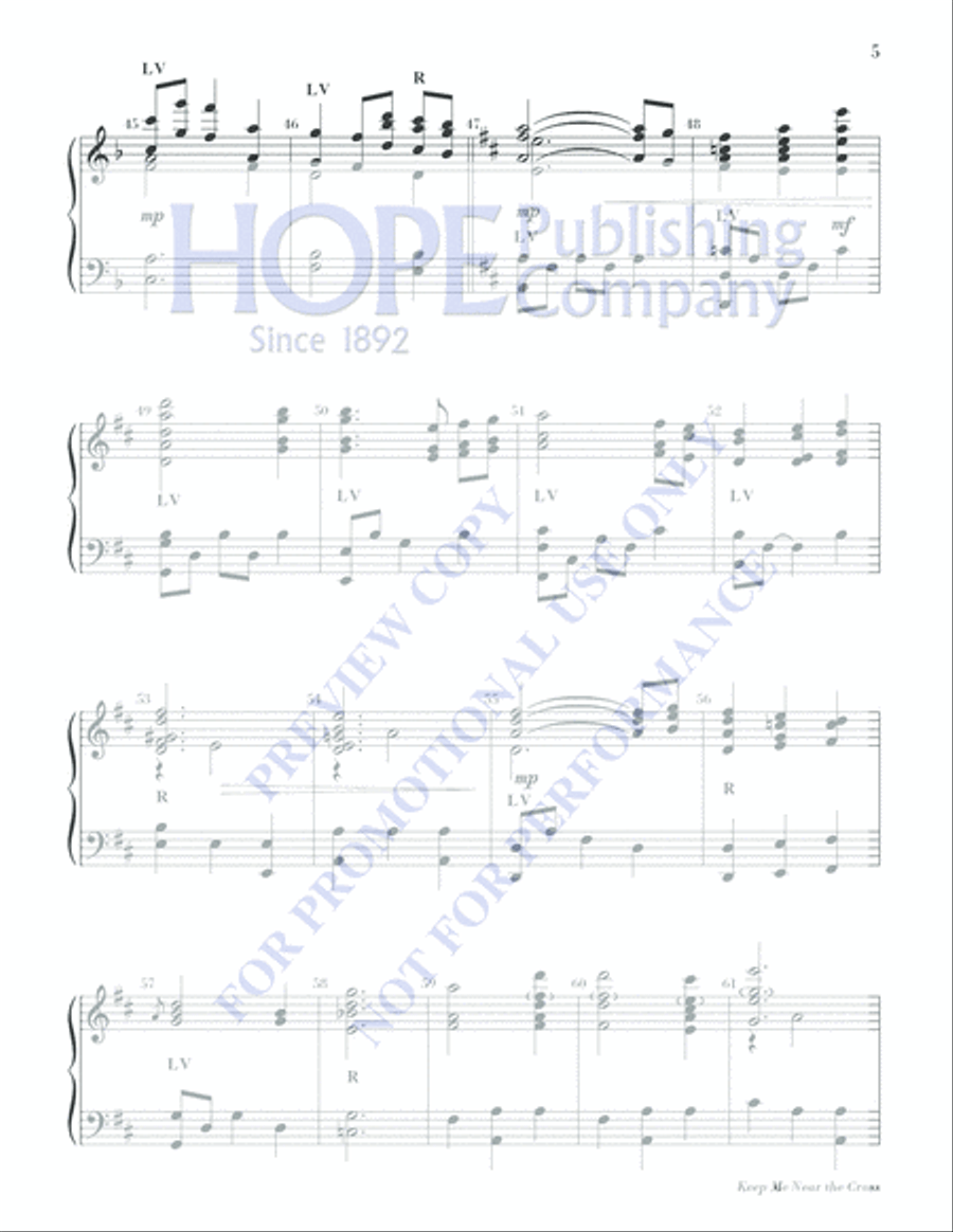 Keep Me Near the Cross 5-Octaves scores gallery preview page 5