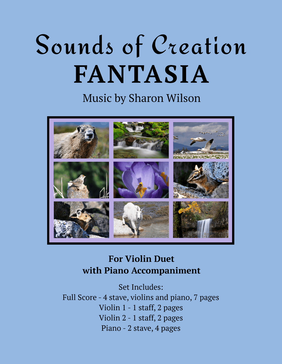 Sounds of Creation: Fantasia (Violin Duet with Piano Accompaniment) Flute scores gallery preview page 1