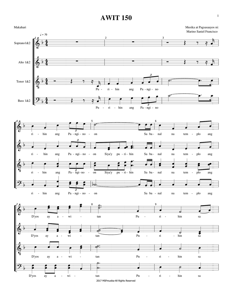 Awit 150 Awit 150 Choir scores gallery preview page 1