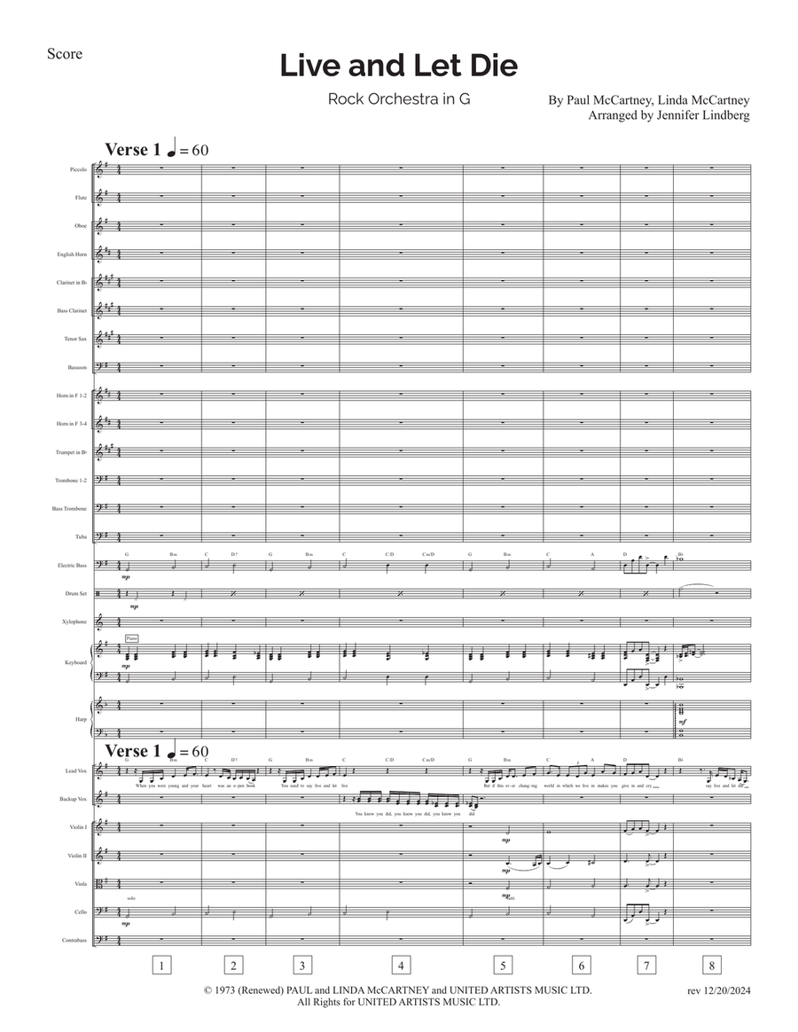 Live And Let Die Full Orchestra scores gallery preview page 1