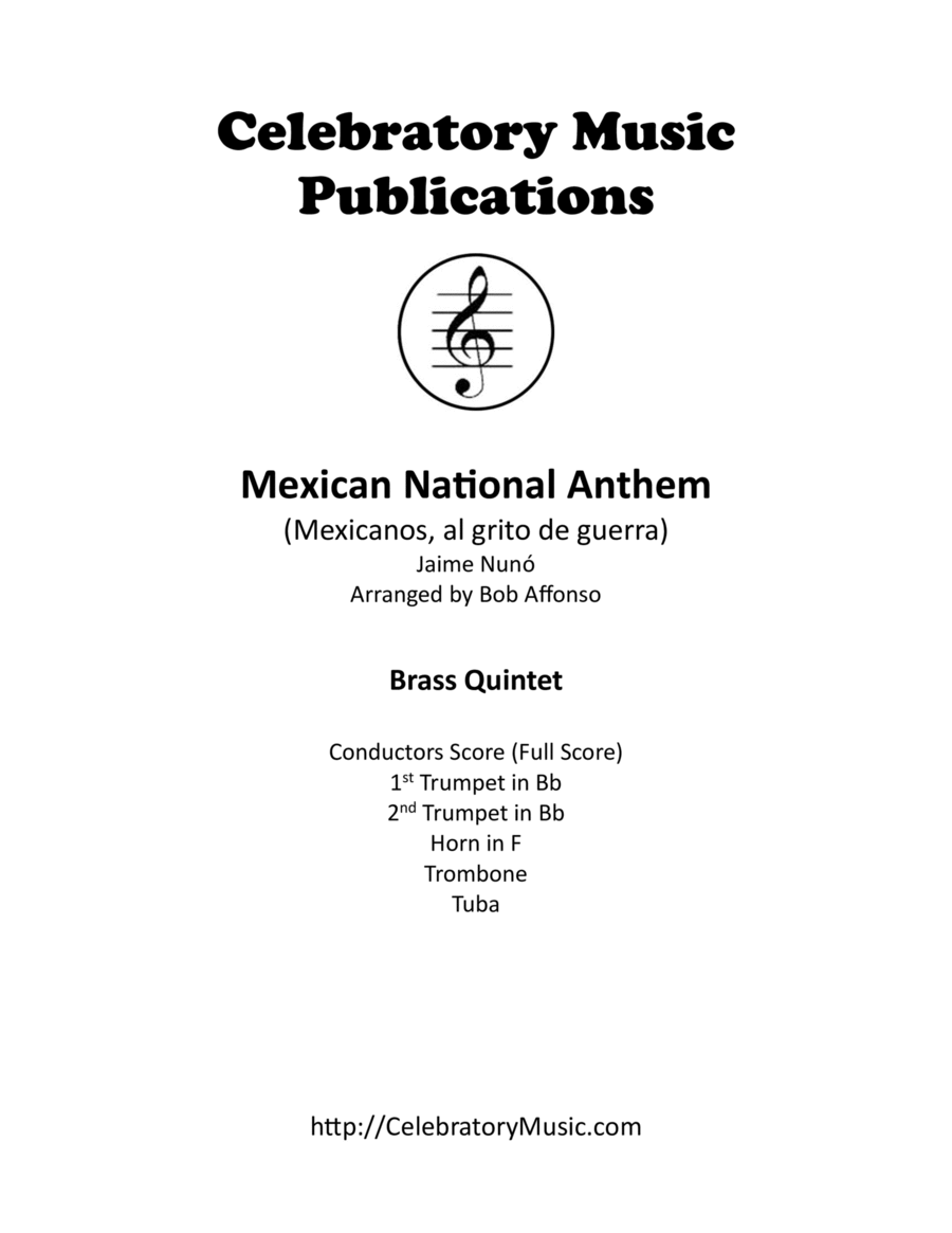Mexican National Anthem Mexican National Anthem Brass Quintet scores gallery preview page 1