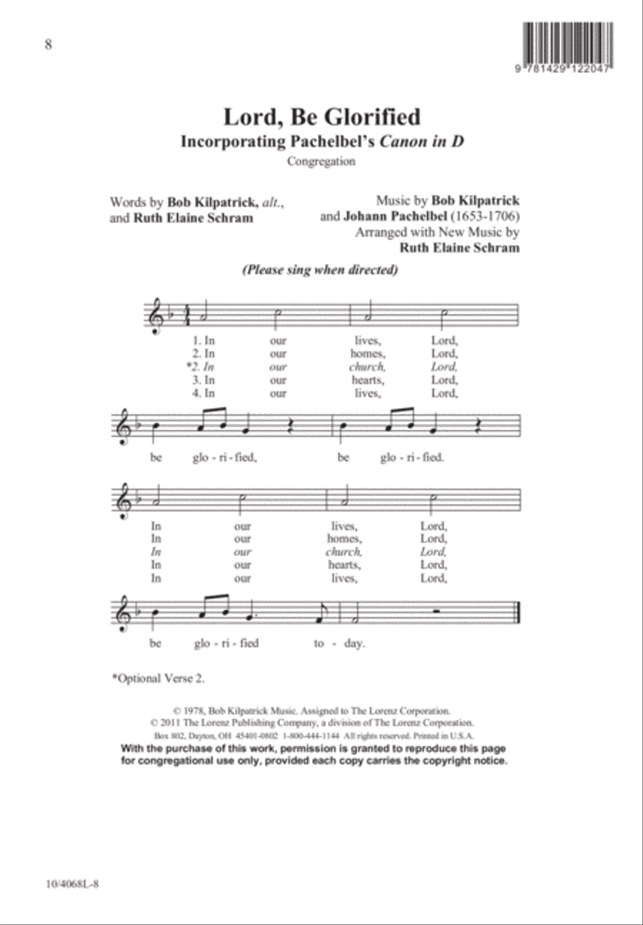 Lord, Be Glorified 4-Part scores gallery preview page 8