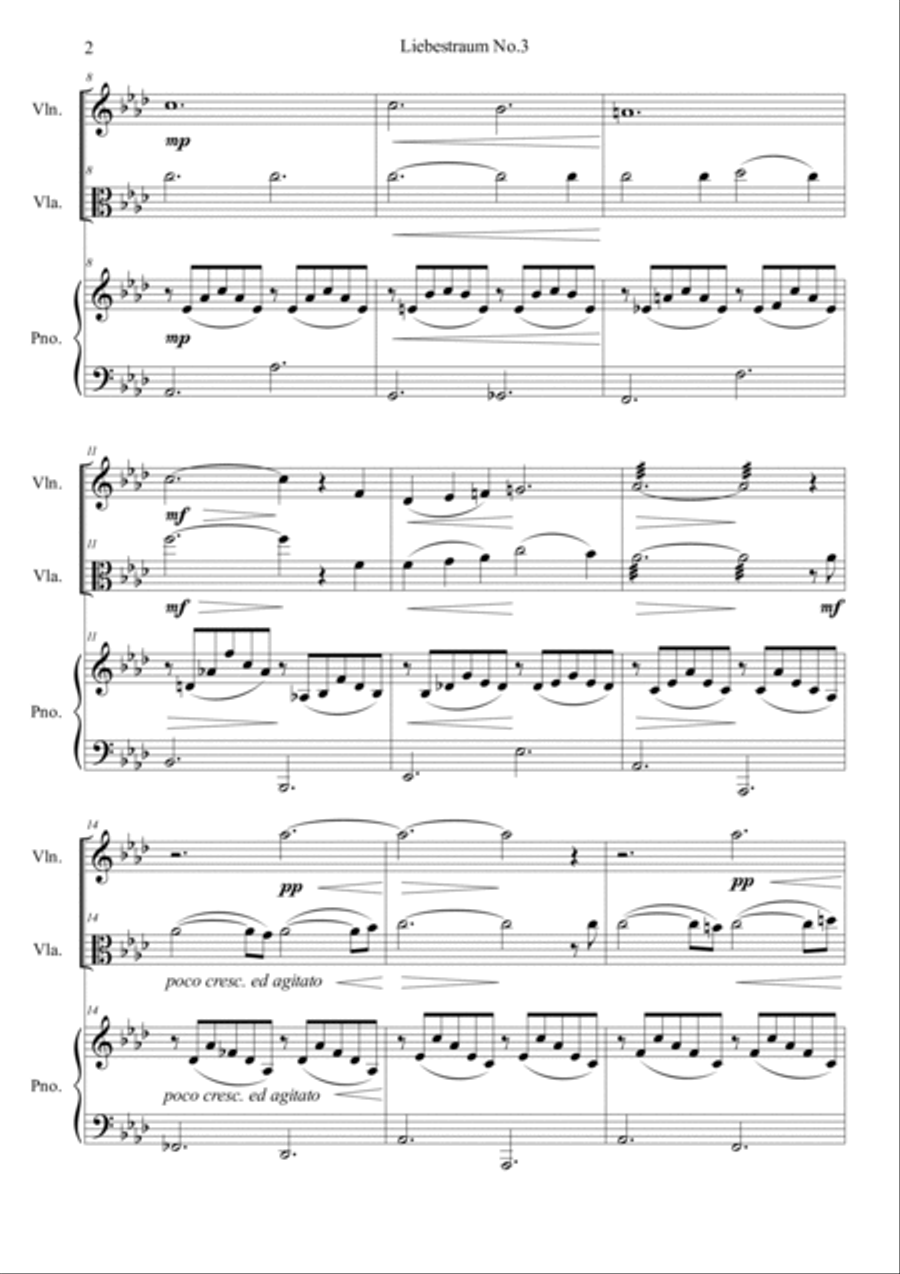 Liebestraum, S.541 No.3 Viola scores gallery preview page 2