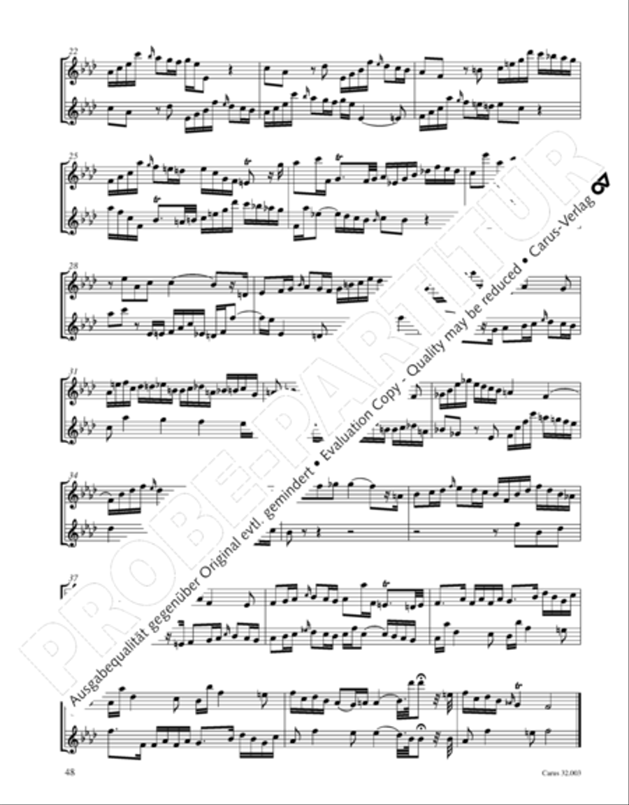 Gesamtausgabe Band 3 (Kammermusik: Duette, Solo- und Triosonaten) Score scores gallery preview page 69