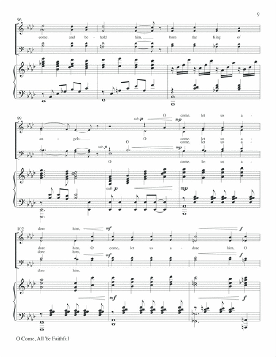O Come All Ye Faithful 4-Part scores gallery preview page 9