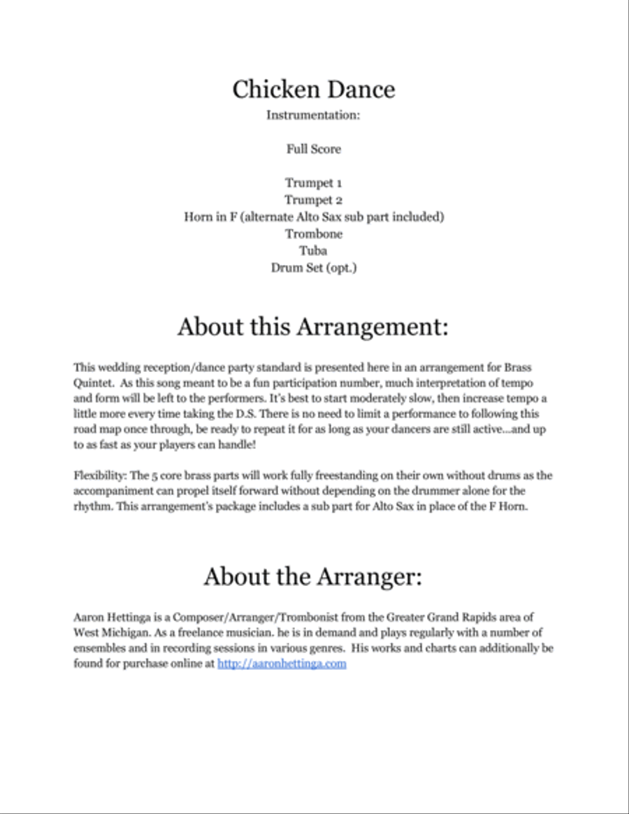 The Chicken Dance School and Community scores gallery preview page 2