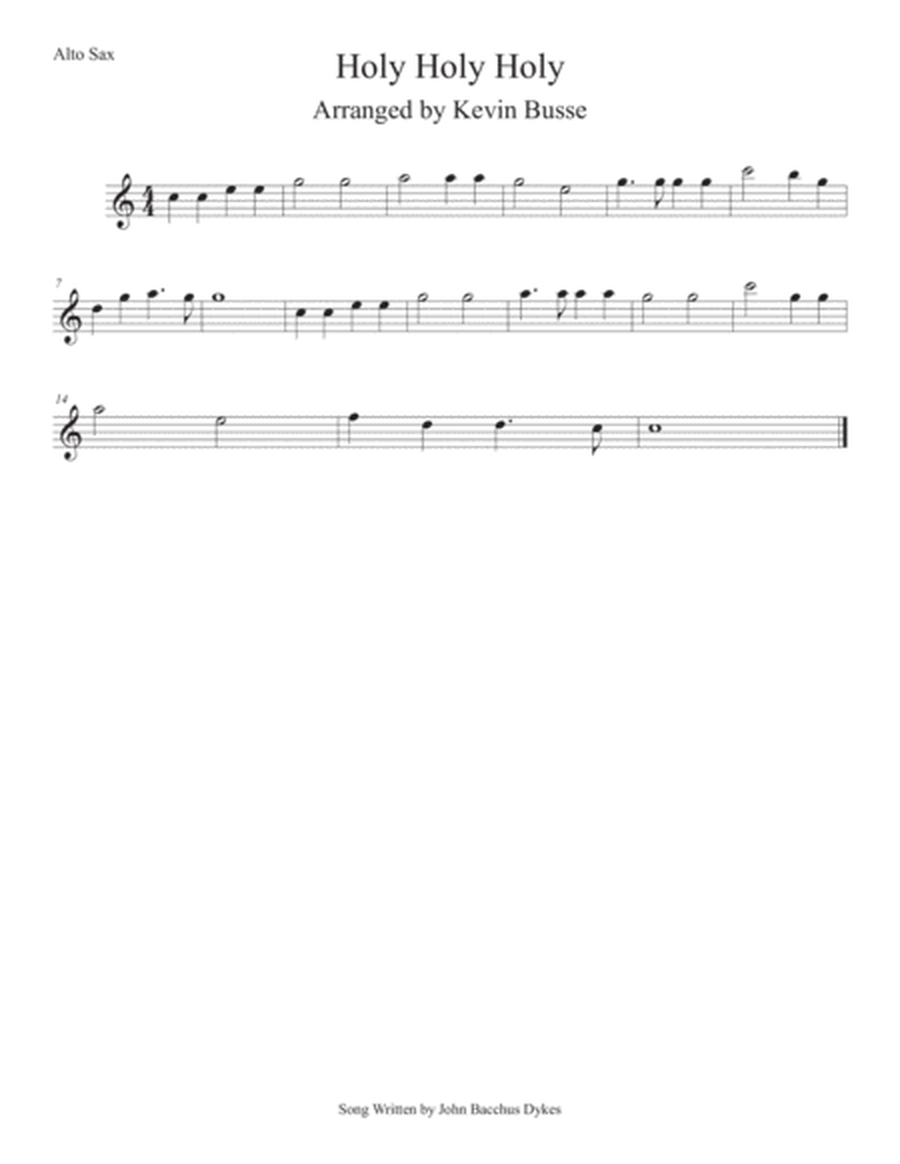 Holy Holy Holy (Easy key of C) Alto Sax image number null