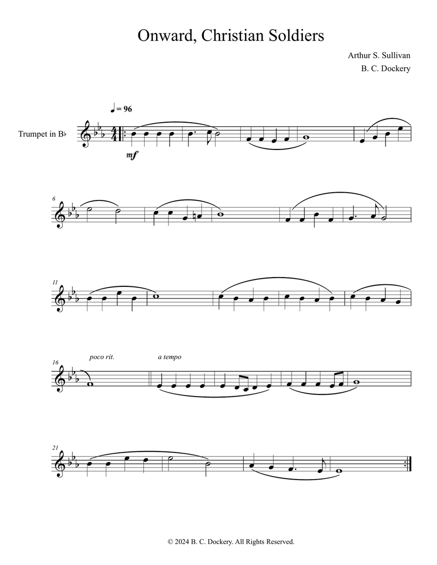 Onward Christian Soldiers (Trumpet Solo) B-Flat Trumpet scores gallery preview page 1