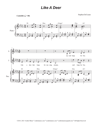 Like A Deer (2-part choir - (Soprano and Tenor)