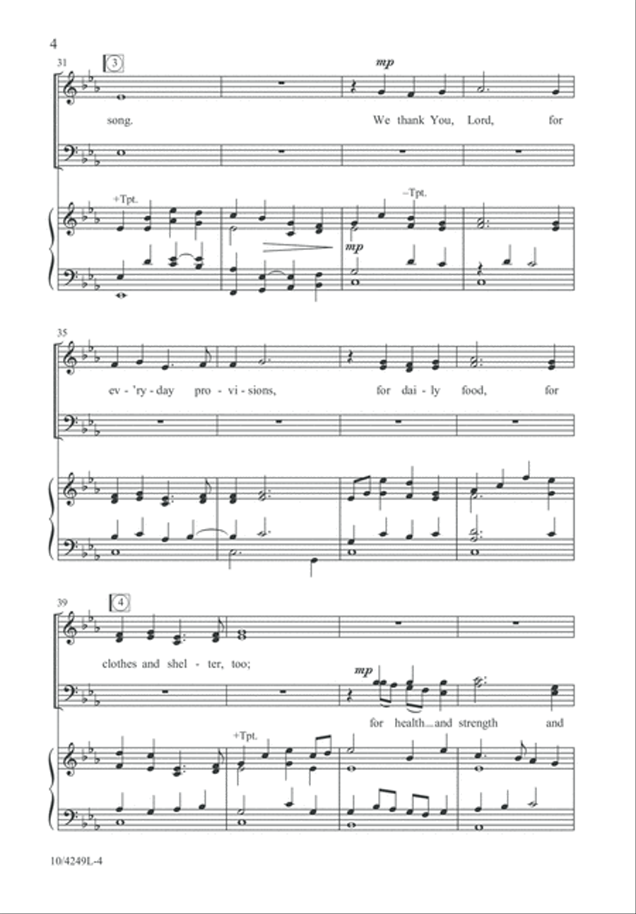 We Thank You, Lord We Thank You, Lord 4-Part scores gallery preview page 5