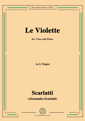 Scarlatti-Le Violette in G Major,from Pirro e Demetrio,for Voice&Piano