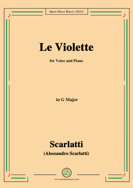 Scarlatti-Le Violette in G Major,from Pirro e Demetrio,for Voice&Piano image number null