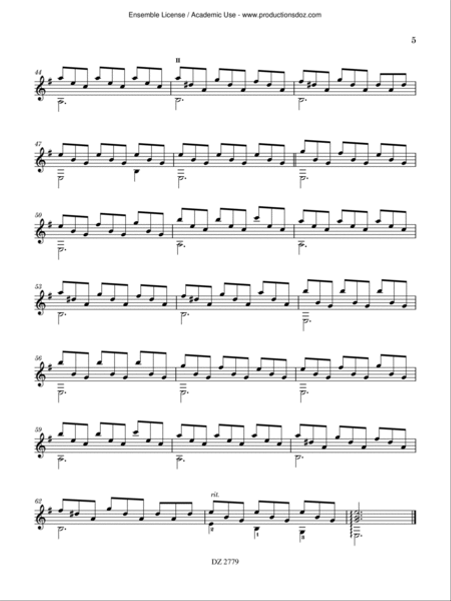 Suite pour trois chats Classical Guitar scores gallery preview page 5